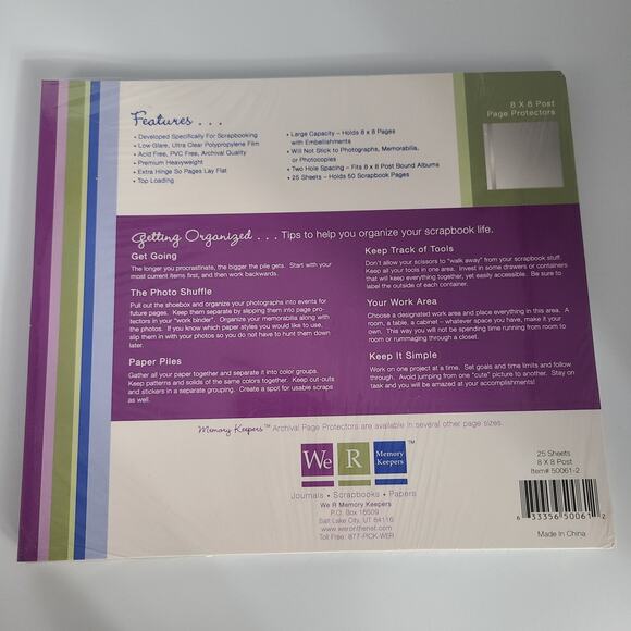 We R Memory Keepers 8x8 Post Bound Page Protectors - 2 Hole Spacing - Picture 5 of 8